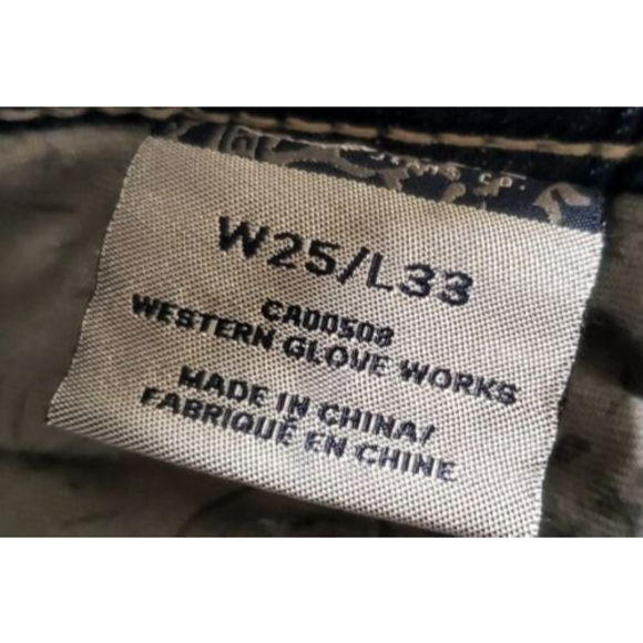 Silver Aiko Baby Boot Jeans Size 25X33 Heavy Stitch Destroyed Ripped Stretch - Picture 7 of 7